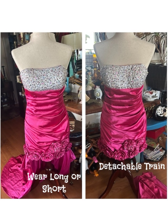 Nox Dresses & Skirts - Strapless Sequined Gown Prom Dress w Detachable Train